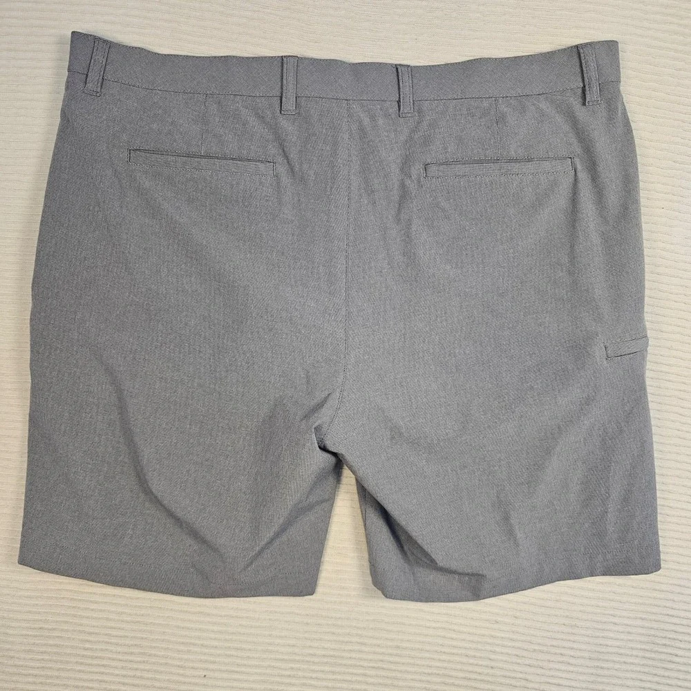 Roundtree & Yorke Performance Mens Grey Flat Front Golf Shorts Size 42 Stretch
